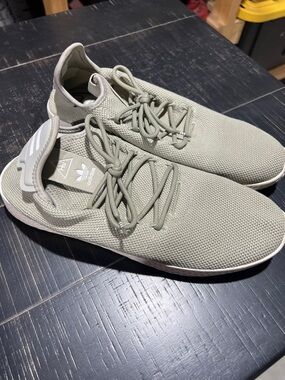 adidas Men’s Knit Lace-Up Sneakers — Sage